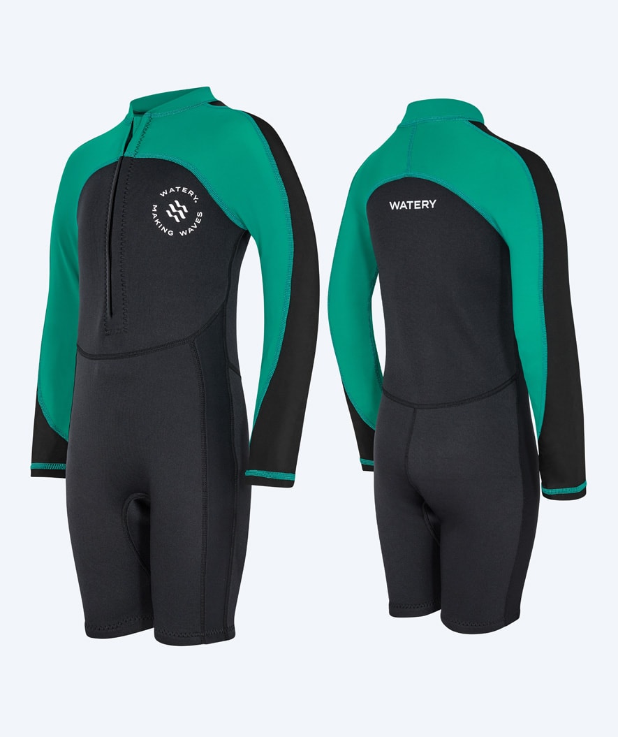 Watery UV wetsuit for kids - Calypso Long Sleeve - Green/black