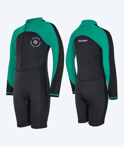 Watery UV wetsuit for kids - Calypso Long Sleeve - Green/black