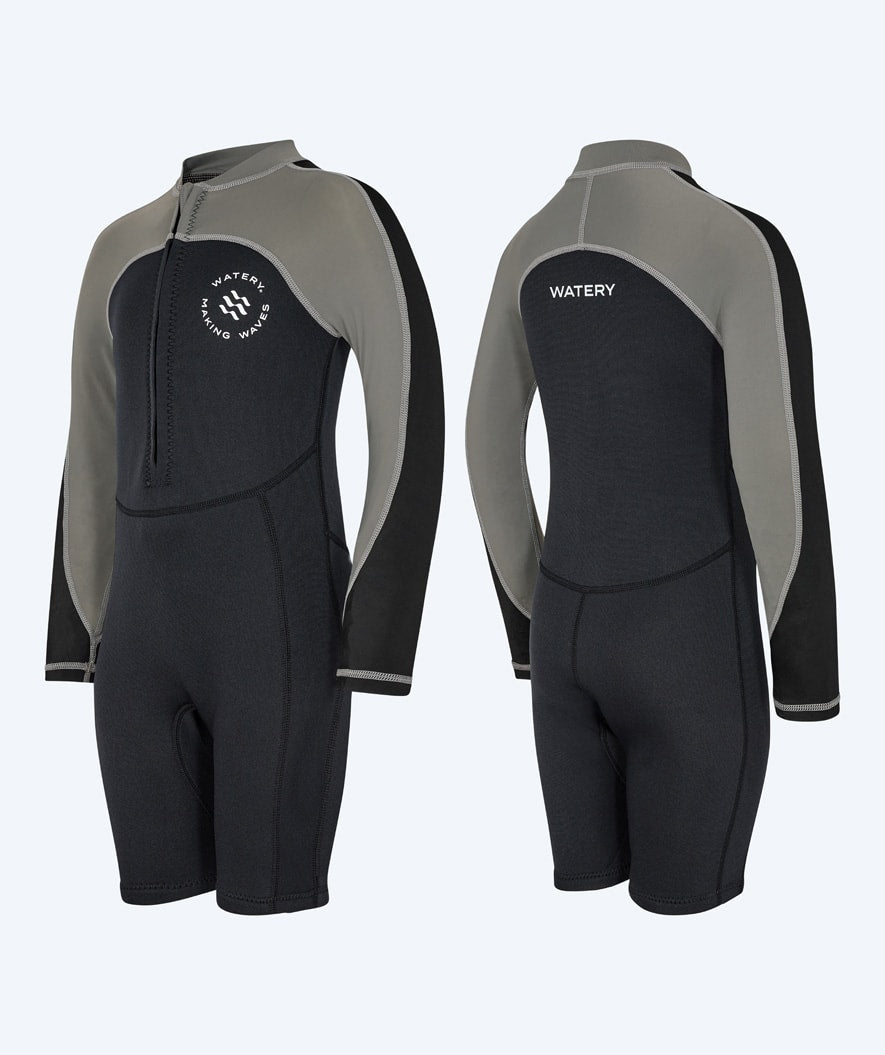 Watery UV wetsuit for kids - Calypso Long Sleeved - Grey/black