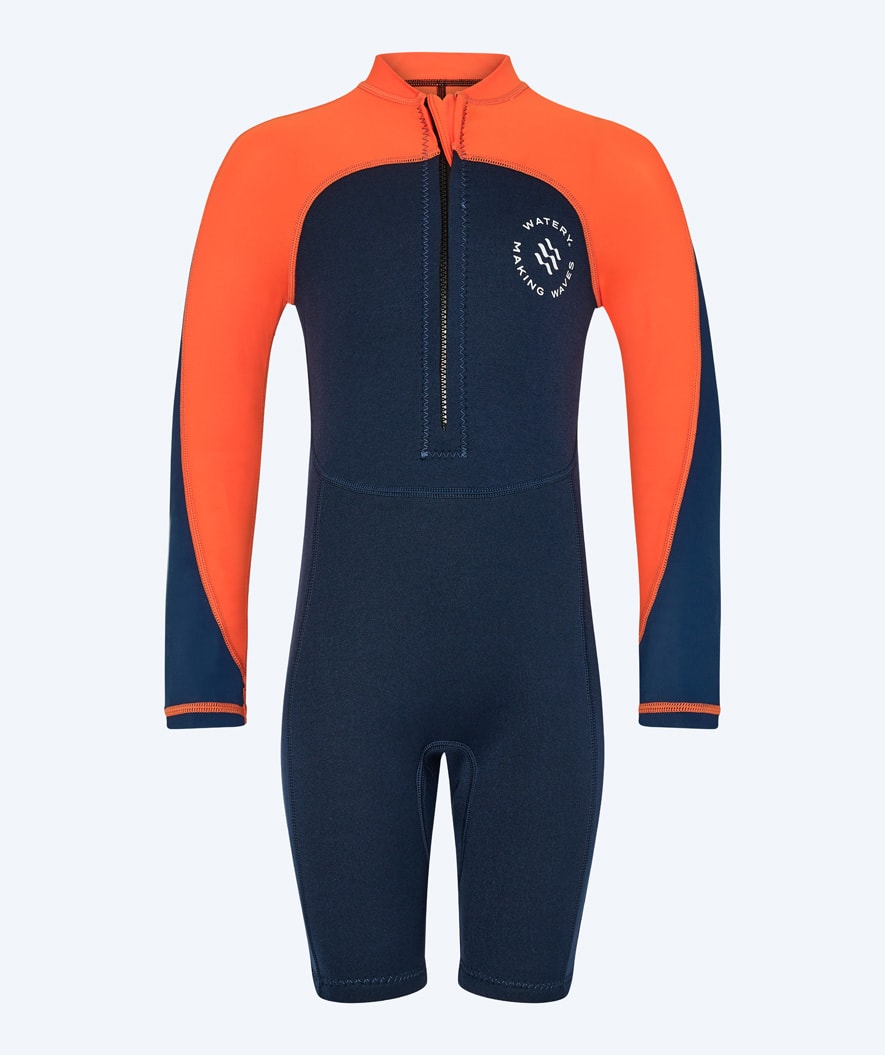 Watery UV wetsuit for kids - Calypso Long Sleeved - Orange/blue