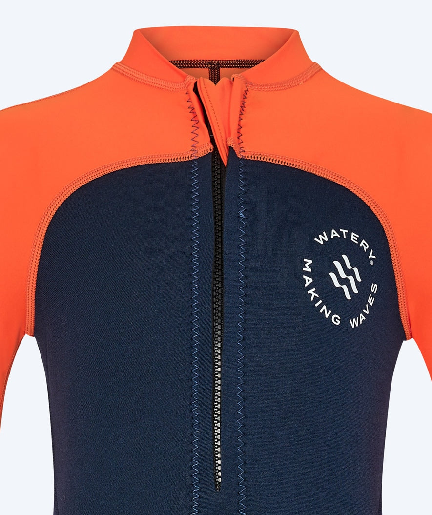 Watery UV wetsuit for kids - Calypso Long Sleeve - Orange/blue