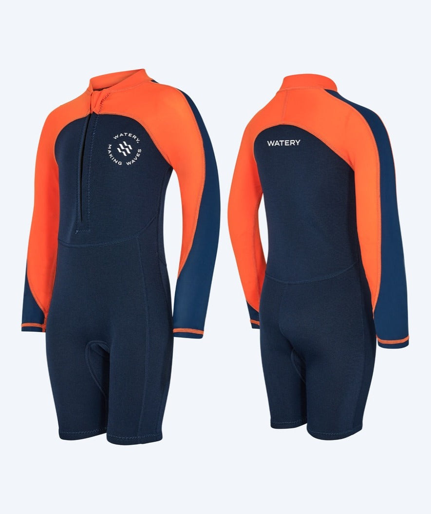Watery UV wetsuit for kids - Calypso Long Sleeved - Orange/blue