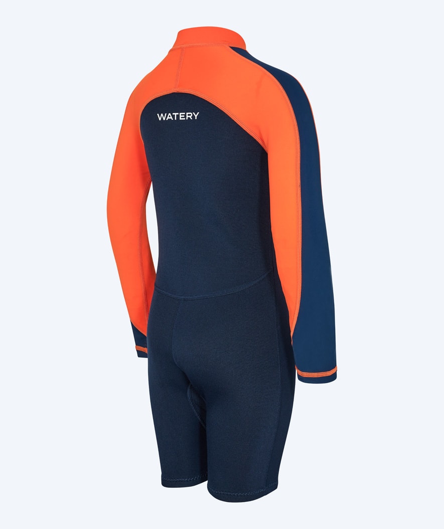 Watery UV wetsuit for kids - Calypso Long Sleeved - Orange/blue