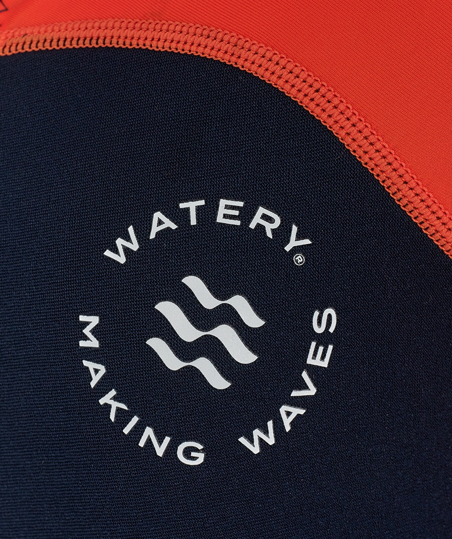 Watery UV wetsuit for kids - Calypso Long Sleeved - Orange/blue