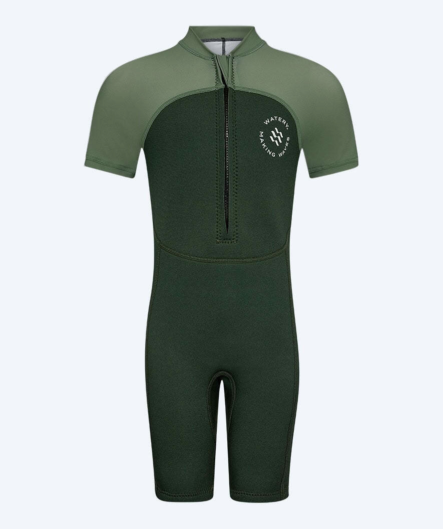 Watery UV wetsuit for kids - Calypso Shorty - Green/light green