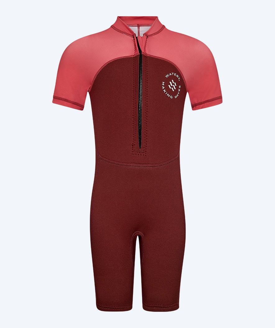 Watery UV wetsuit for kids - Calypso Shorty - Red/pink