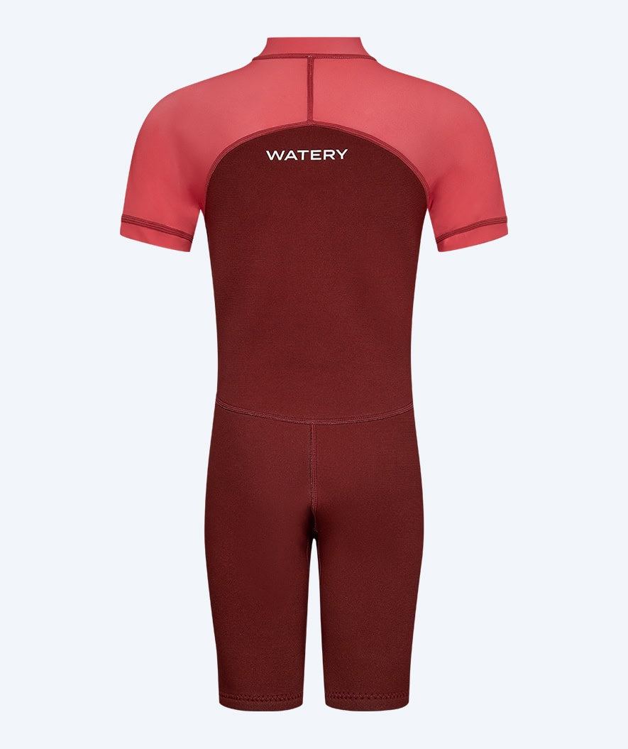 Watery UV wetsuit for kids - Calypso Shorty - Red/pink