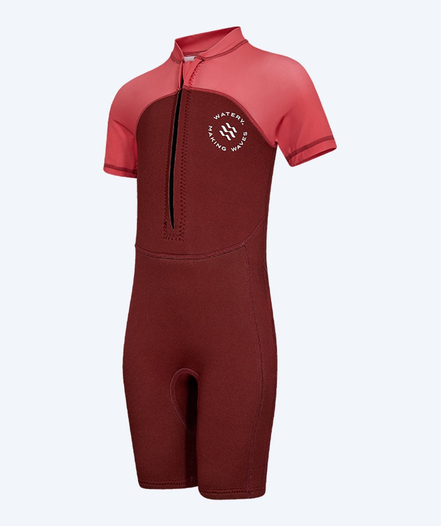 Watery UV wetsuit for kids - Calypso Shorty - Red/pink