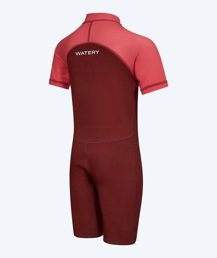 Watery UV wetsuit for kids - Calypso Shorty - Red/pink