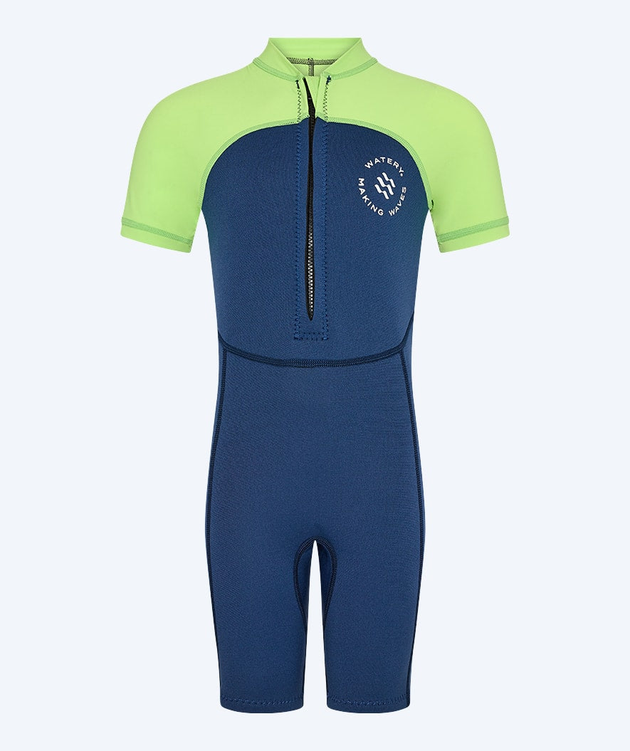 Watery UV wetsuit for kids - Calypso Shorty - Atlantic Green