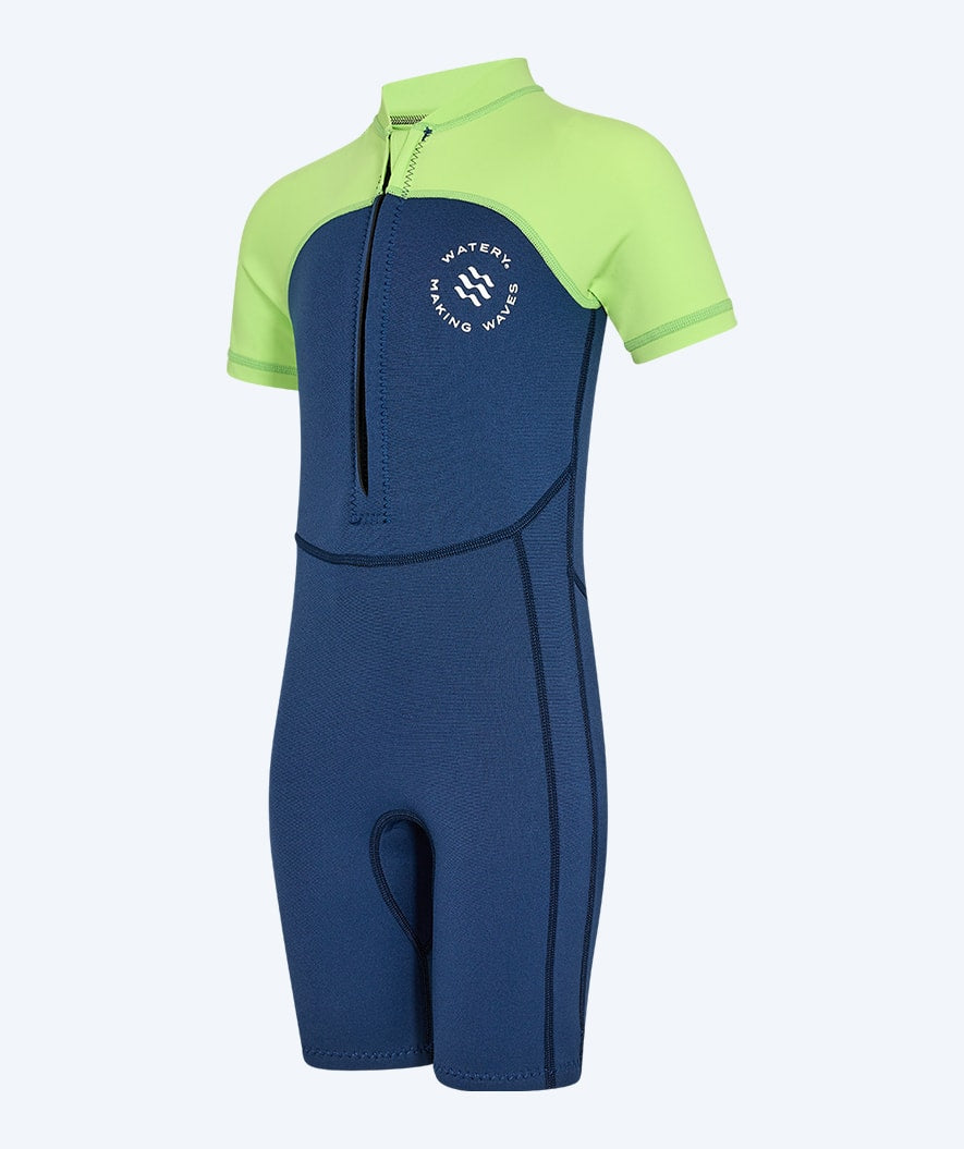 Watery UV wetsuit for kids - Calypso Shorty - Atlantic Green