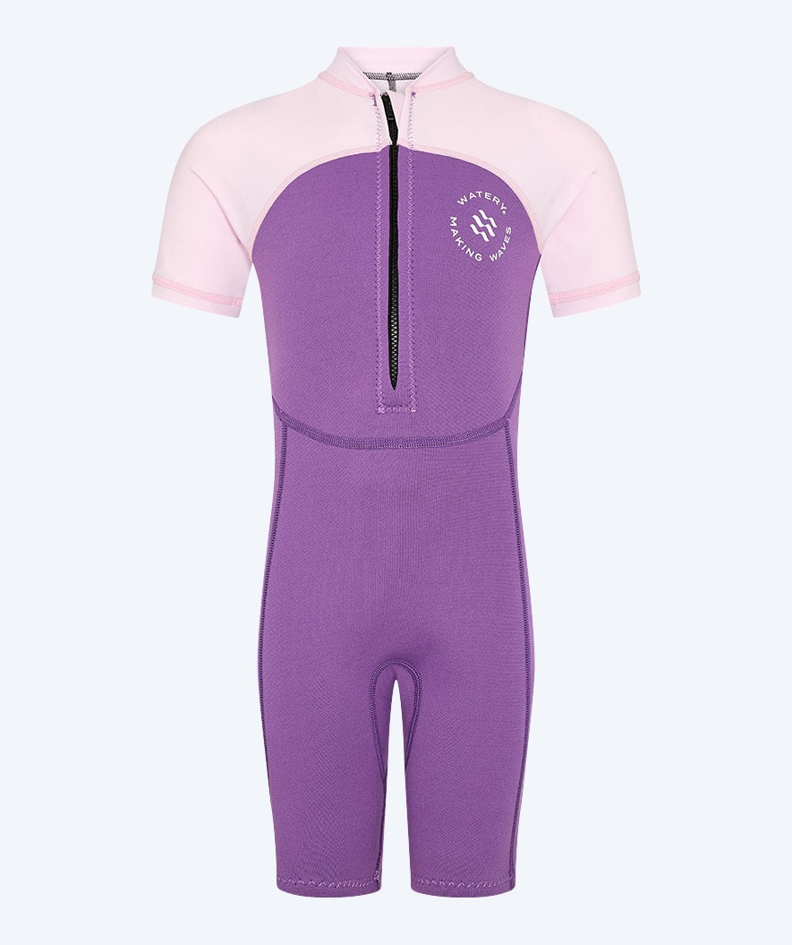 Watery UV wetsuit for kids - Calypso Shorty - Atlantic Purple
