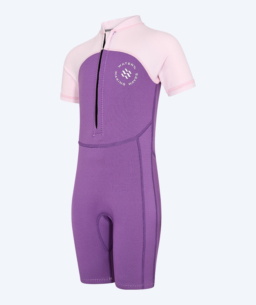Watery UV wetsuit for kids - Calypso Shorty - Atlantic Purple