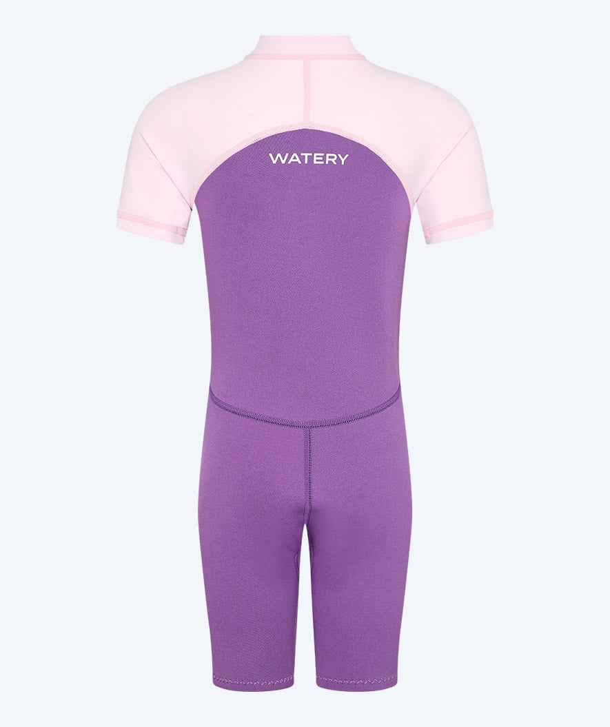 Watery UV wetsuit for kids - Calypso Shorty - Atlantic Purple