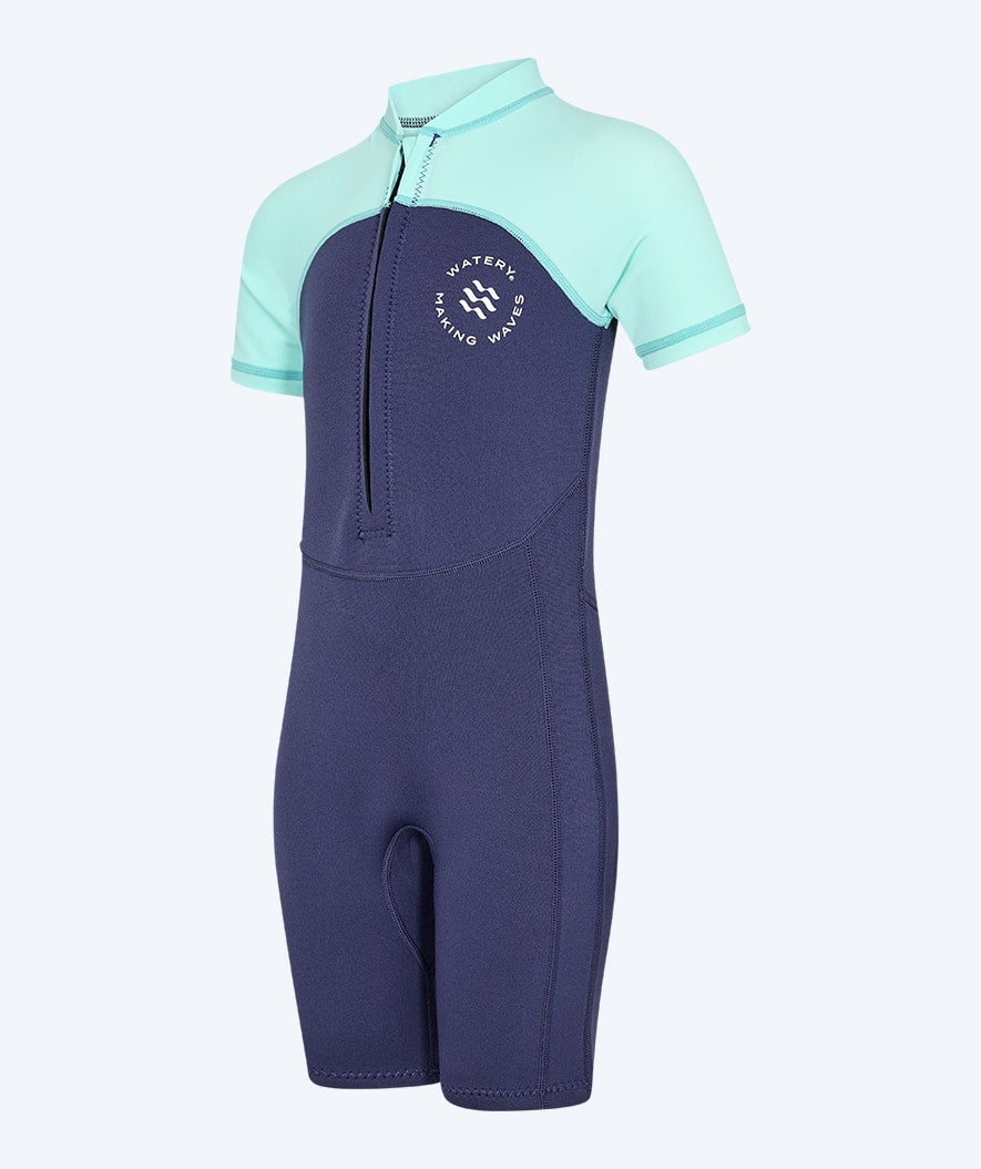Watery UV wetsuit for kids - Calypso Shorty - Atlantic Turquoise