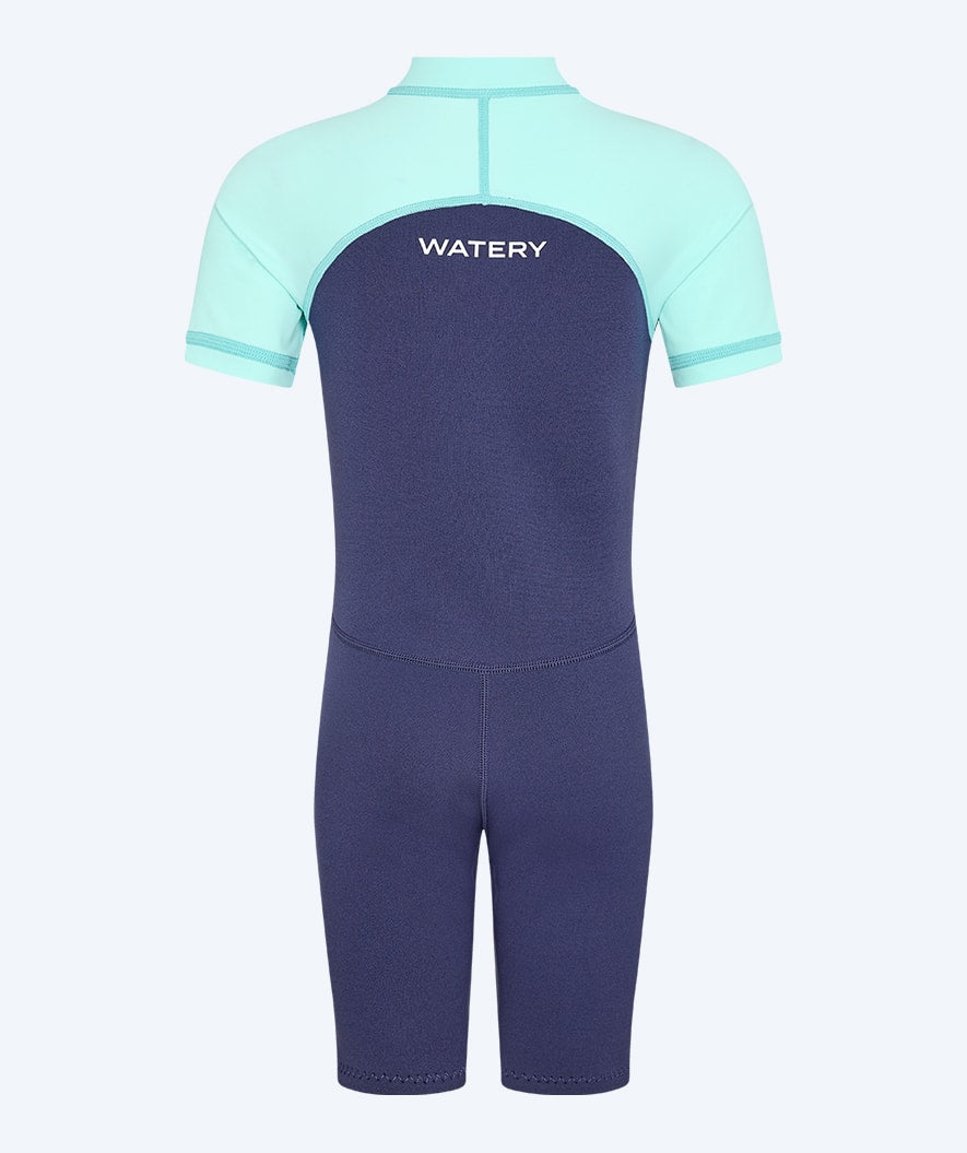 Watery UV wetsuit for kids - Calypso Shorty - Atlantic Turquoise