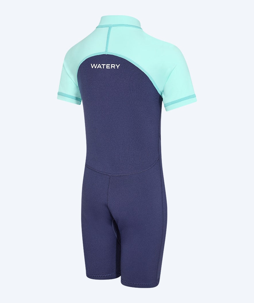 Watery UV wetsuit for kids - Calypso Shorty - Atlantic Turquoise