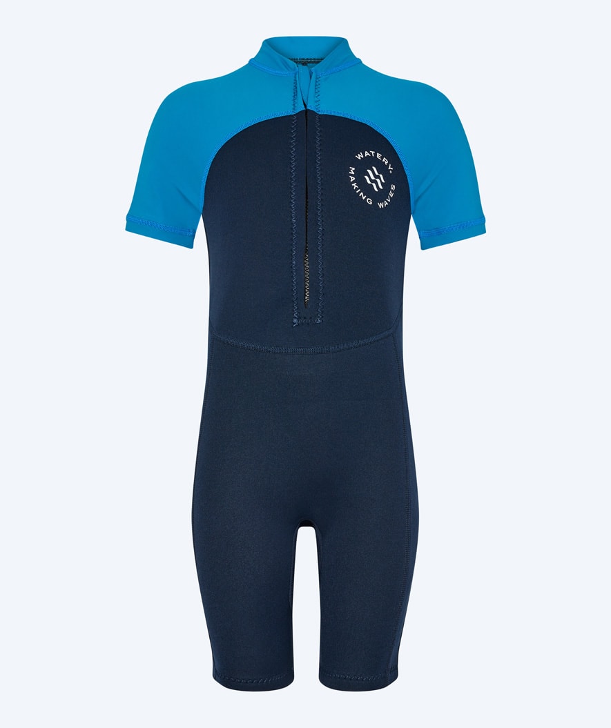 Watery UV wetsuit for kids - Calypso Shorty - Dark blue