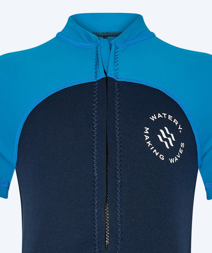 Watery UV wetsuit for kids - Calypso Shorty - Dark blue