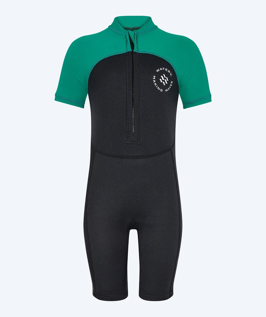 Watery UV wetsuit for kids - Calypso Shorty - Green/black