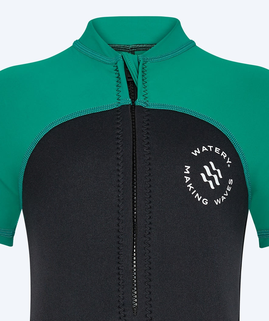 Watery UV wetsuit for kids - Calypso Shorty - Green/black