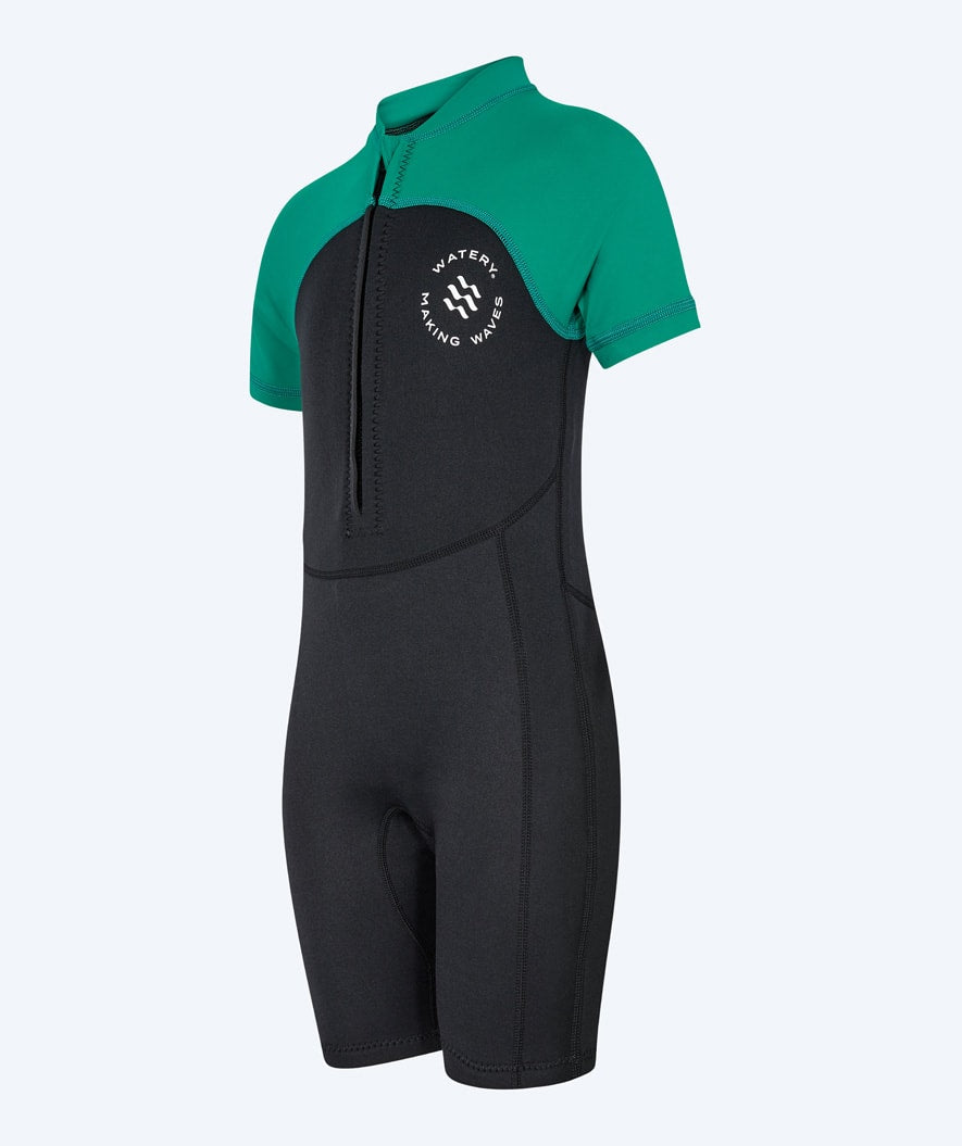 Watery UV wetsuit for kids - Calypso Shorty - Green/black