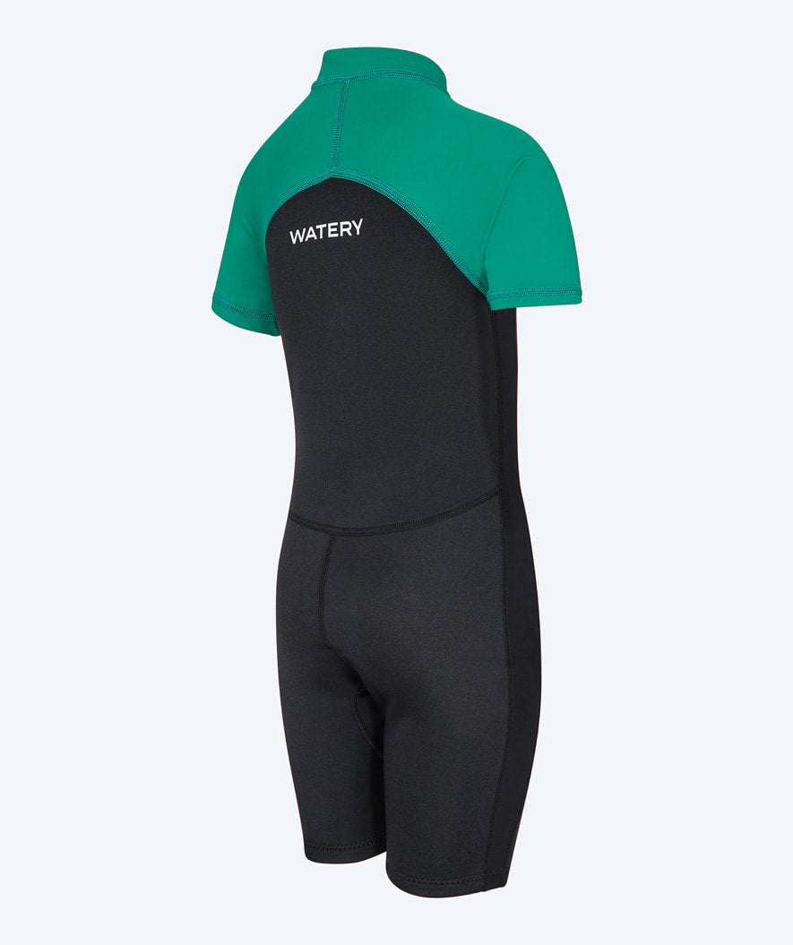 Watery UV wetsuit for kids - Calypso Shorty - Green/black