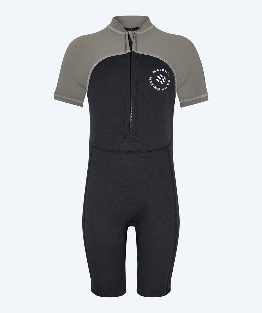 Watery UV wetsuit for kids - Calypso Shorty - Grey/black