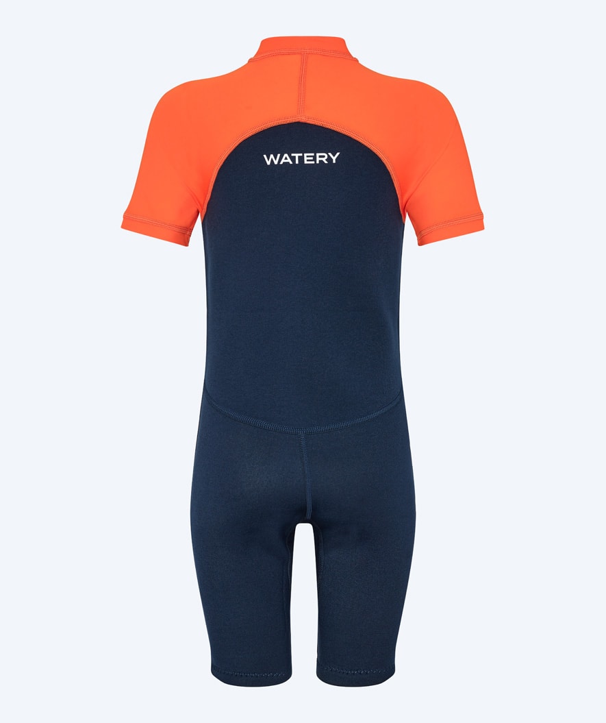 Watery UV wetsuit for kids - Calypso Shorty - Orange/blue