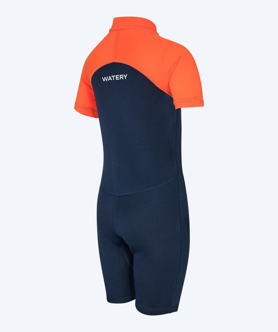 Watery UV wetsuit for kids - Calypso Shorty - Orange/blue