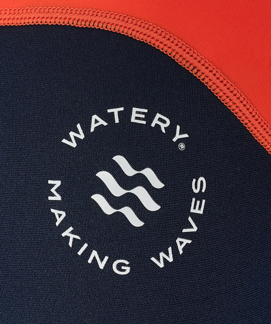 Watery UV wetsuit for kids - Calypso Shorty - Orange/blue