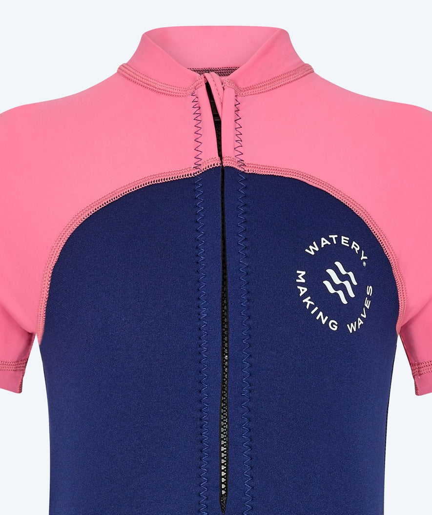 Watery UV wetsuit for kids - Calypso Shorty - Pink