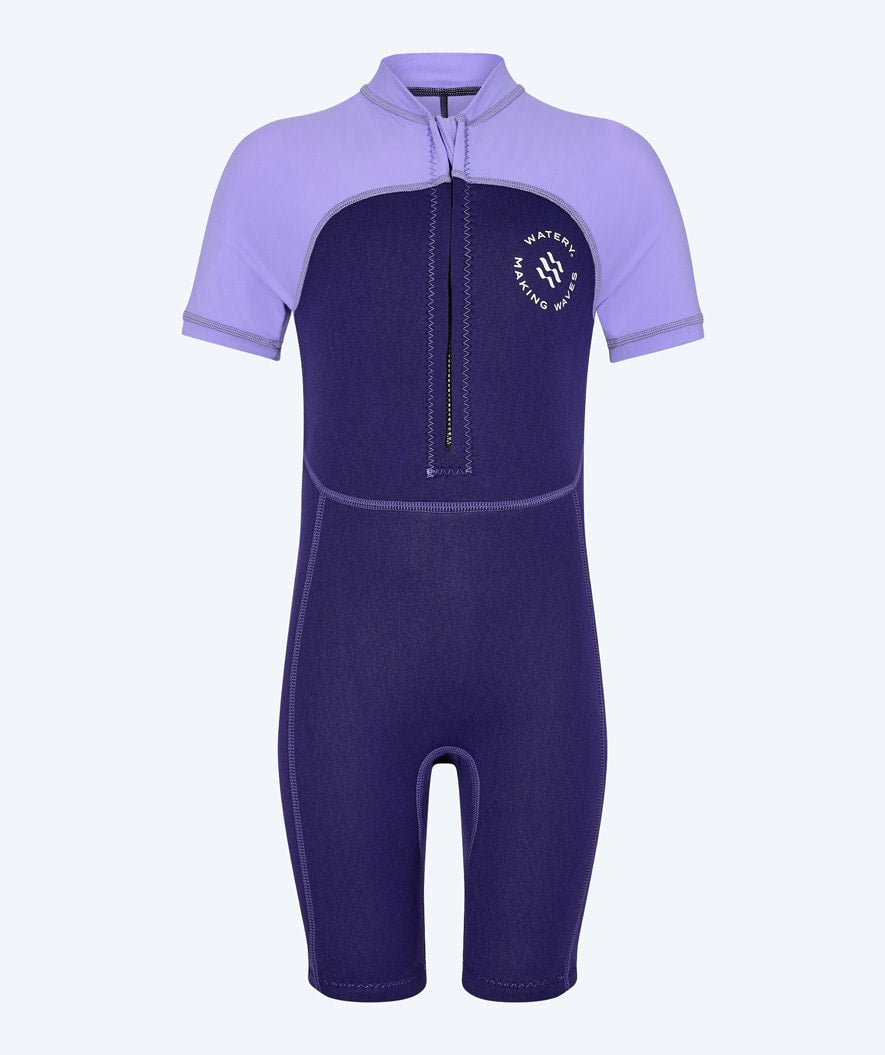 Watery UV wetsuit for kids - Calypso Shorty - Purple