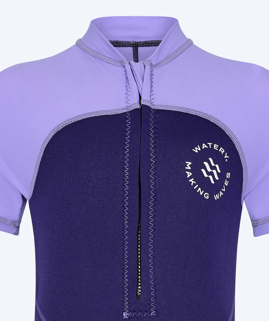 Watery UV wetsuit for kids - Calypso Shorty - Purple
