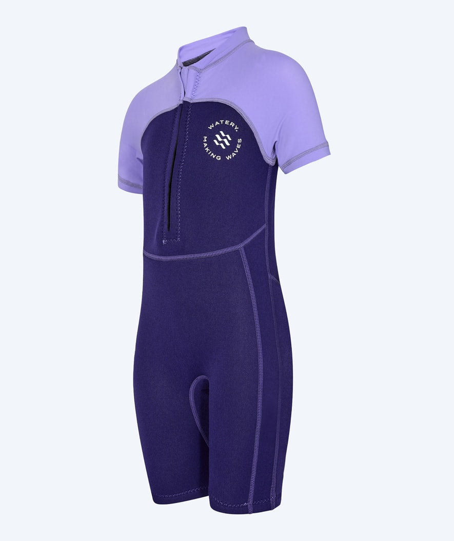 Watery UV wetsuit for kids - Calypso Shorty - Purple