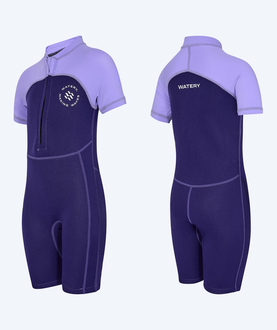 Watery UV wetsuit for kids - Calypso Shorty - Purple
