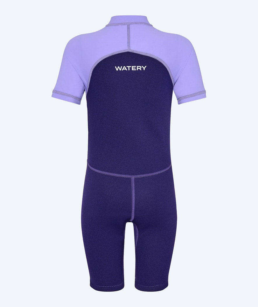 Watery UV wetsuit for kids - Calypso Shorty - Purple