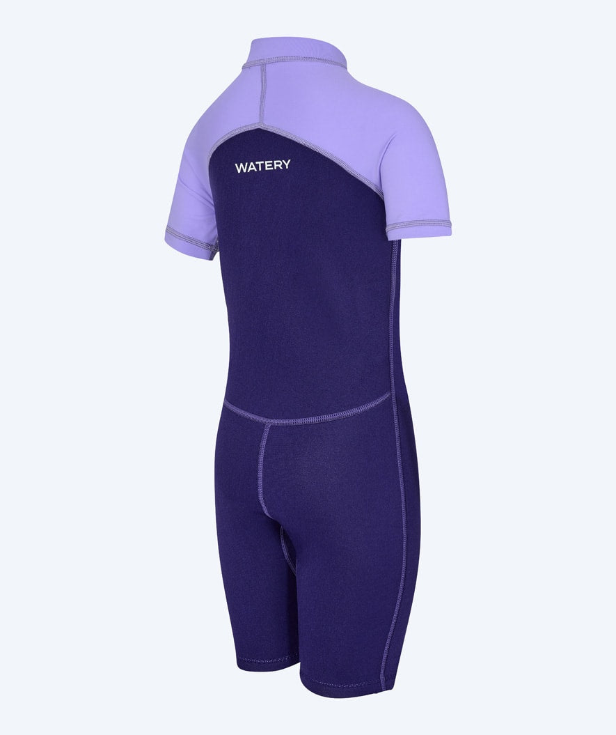 Watery UV wetsuit for kids - Calypso Shorty - Purple