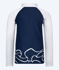 Watery UV-shirt for kids - Chilton Long Sleeve Rashguard - Dark blue/white