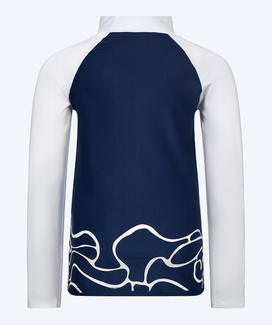 Watery UV shirt for kids - Chilton Long Sleeved Rashguard - Dark blue/white