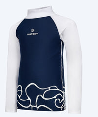 Watery UV-shirt for kids - Chilton Long Sleeve Rashguard - Dark blue/white