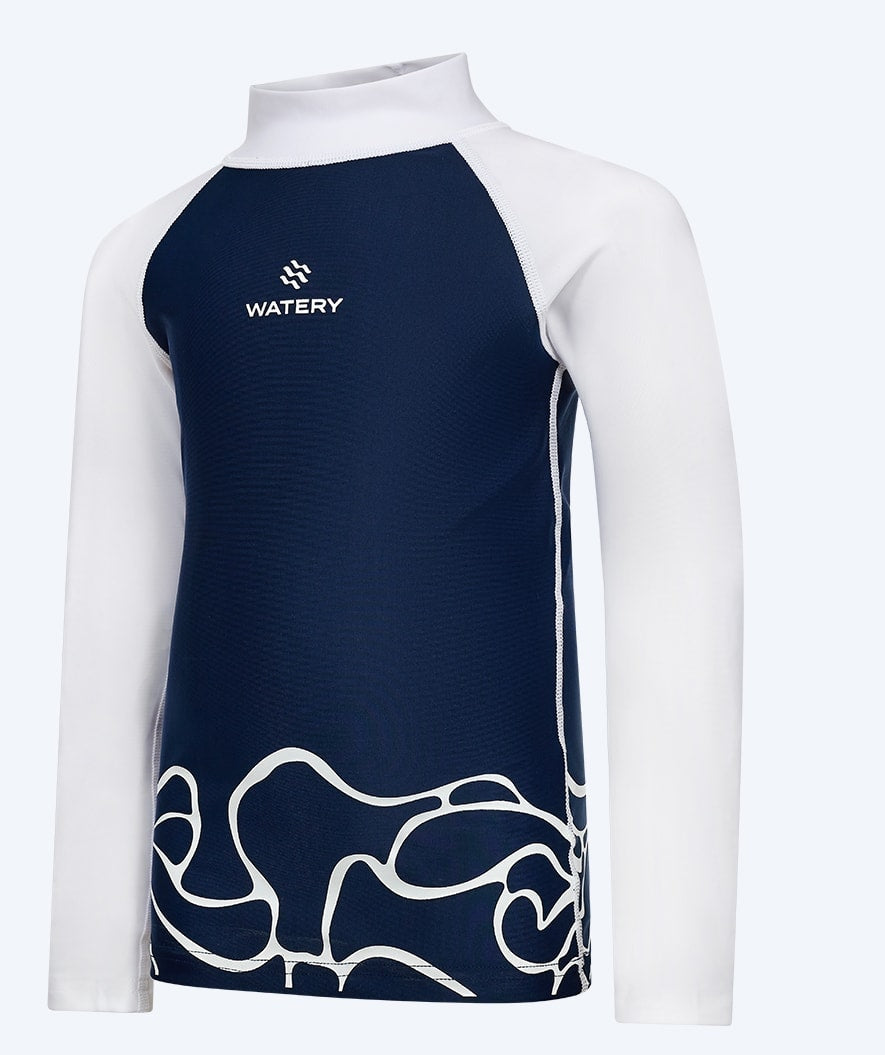 Watery UV-shirt for kids - Chilton Long Sleeve Rashguard - Dark blue/white