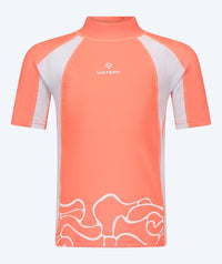 Watery UV shirt for kids - Chilton Short Sleeved Rashguard - Pink/white