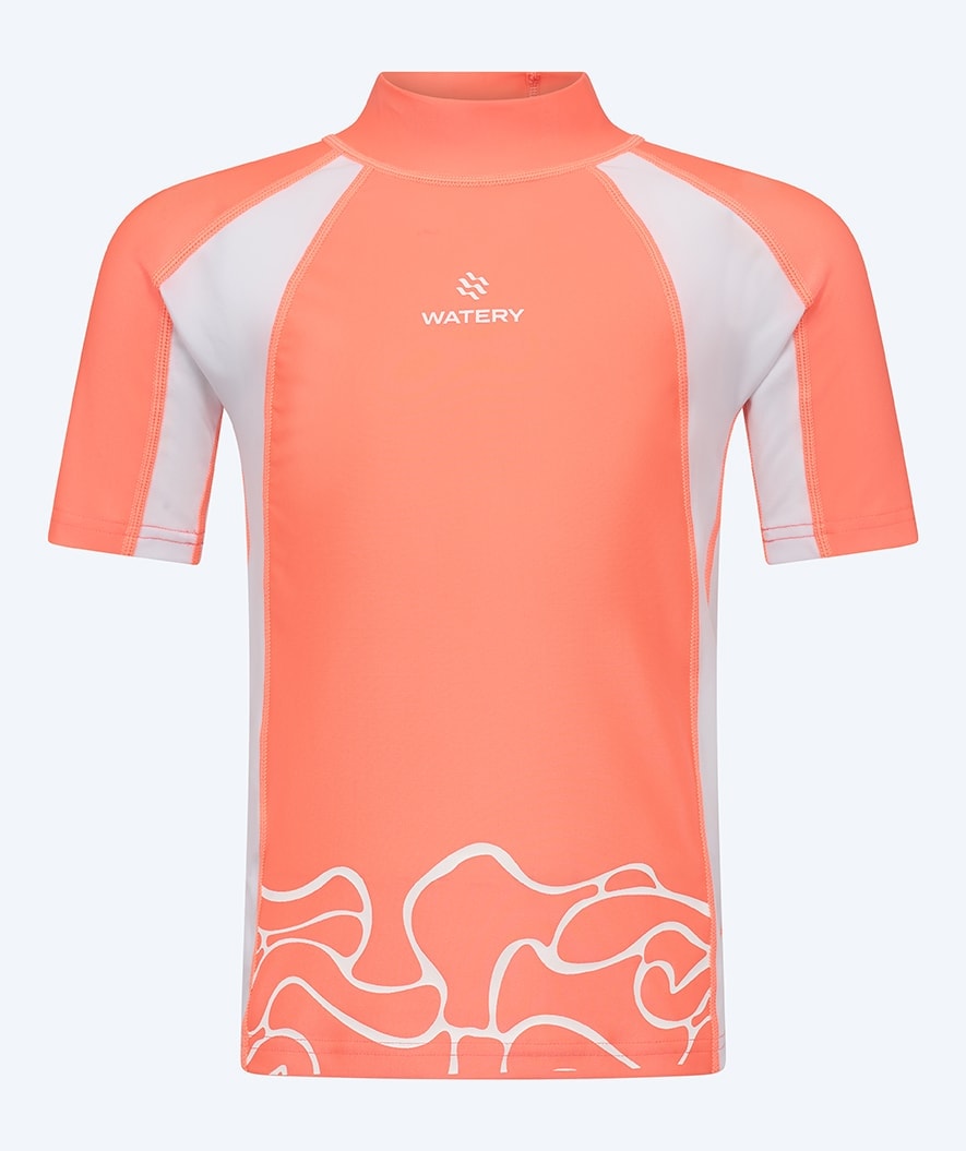 Watery UV shirt for kids - Chilton Short Sleeved Rashguard - Pink/white