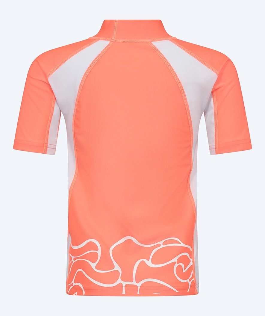 Watery UV shirt for kids - Chilton Short Sleeved Rashguard - Pink/white