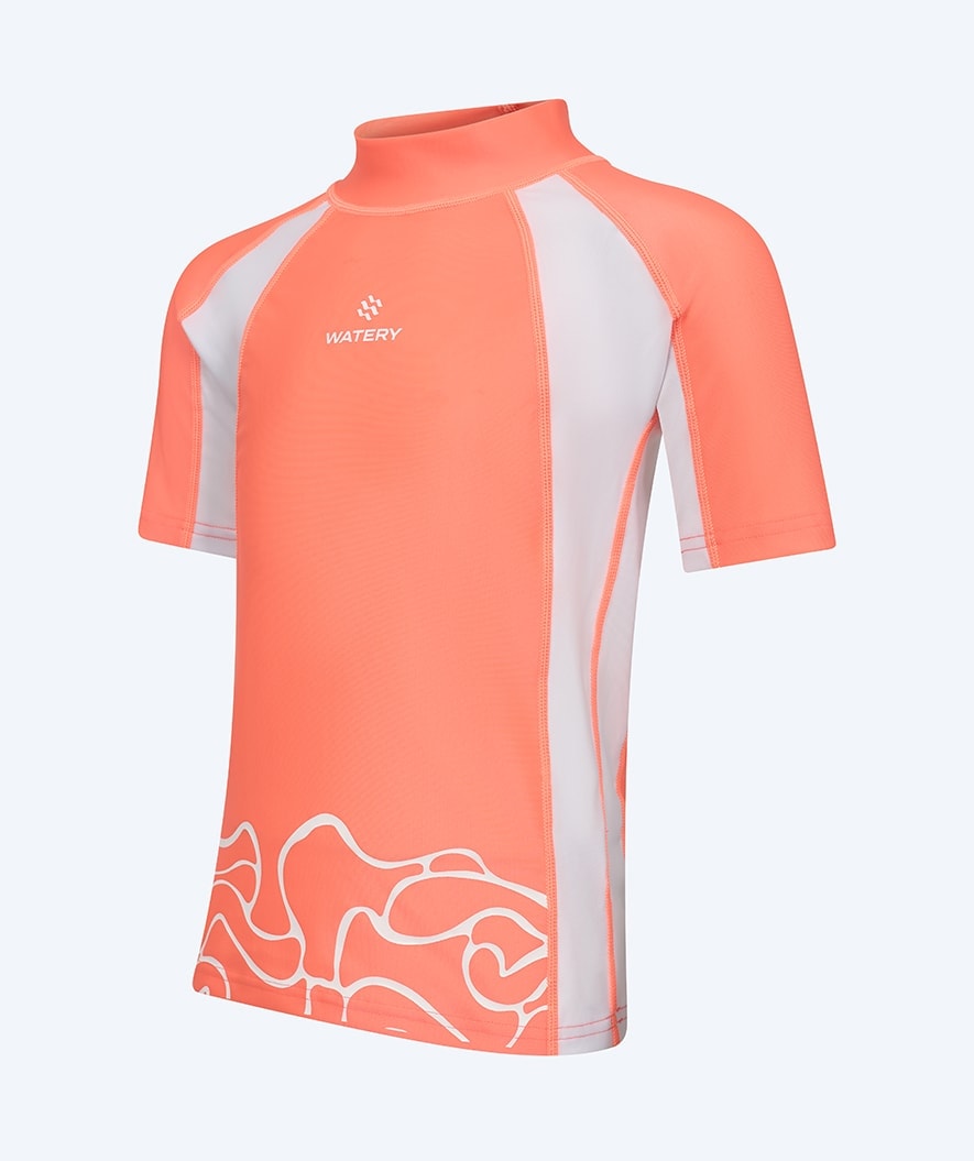Watery UV-shirt for kids - Chilton Short Sleeve Rashguard - Light pink/white
