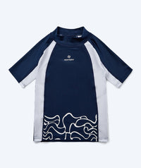 Watery UV shirt for kids - Chilton Short Sleeved Rashguard - Dark blue/white
