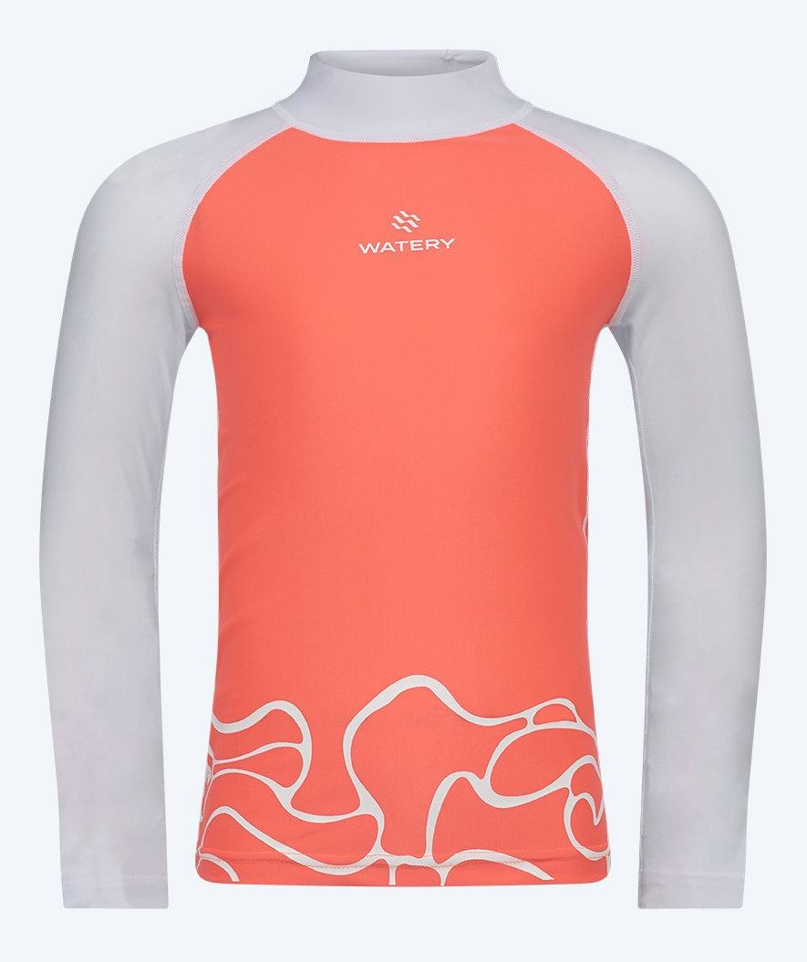 Watery UV-shirt for kids - Chilton Long Sleeve Rashguard - Light pink/white