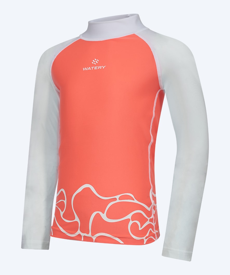 Watery UV-shirt for kids - Chilton Long Sleeve Rashguard - Light pink/white