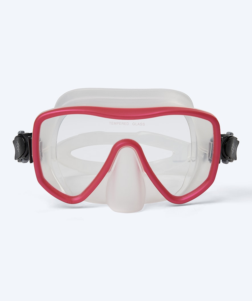 Watery diving mask for adults (from 15 years) - Coast - Red/clear
